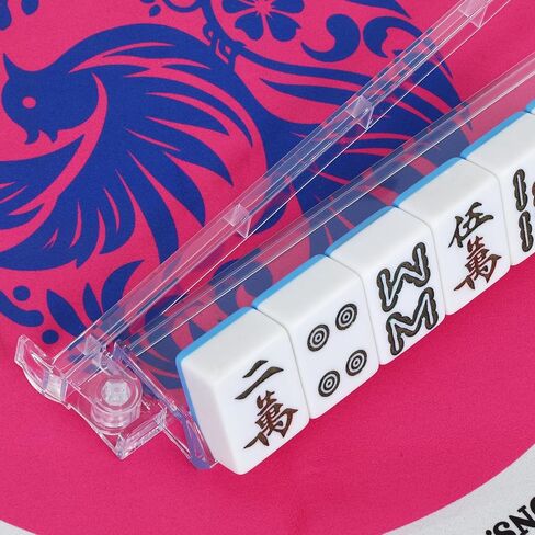 Mahjong Racks with Pushers 4 Pcs, Mahjong Accessories Mah Jongg Tile Pusher Set Assisting Your Game, Durable One-Piece Rack Making Your Game Easy (Transparent) in Kuwait