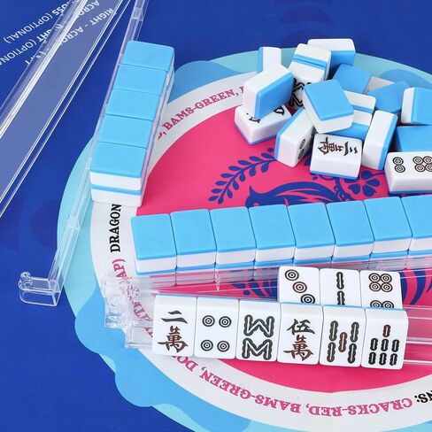 Mahjong Racks with Pushers 4 Pcs, Mahjong Accessories Mah Jongg Tile Pusher Set Assisting Your Game, Durable One-Piece Rack Making Your Game Easy (Transparent) in Kuwait