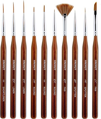 HNIHUY Detail Paint Brushes Set 10pcs Miniature Brushes for Fine Detailing & Art Painting - Acrylic, Watercolor, Oil, Models in Saudi Arabia