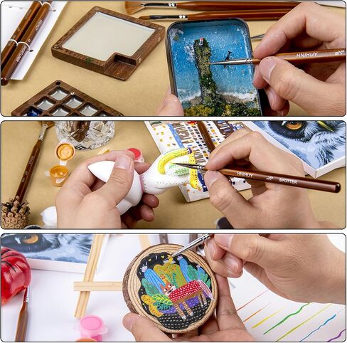 HNIHUY Detail Paint Brushes Set 10pcs Miniature Brushes for Fine Detailing & Art Painting - Acrylic, Watercolor, Oil, Models in Saudi Arabia