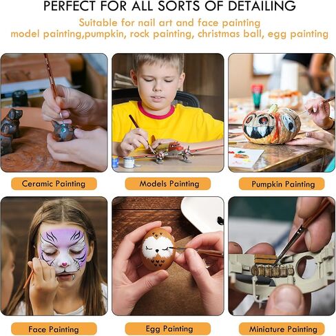HNIHUY Detail Paint Brushes Set 10pcs Miniature Brushes for Fine Detailing & Art Painting - Acrylic, Watercolor, Oil, Models in Saudi Arabia