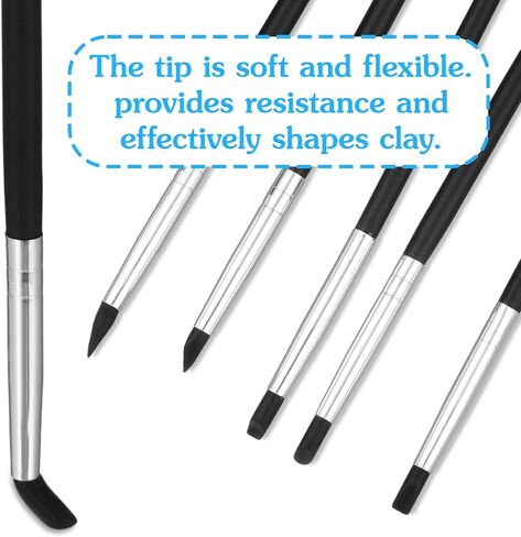 10 Pcs Silicone Paint Brushes, Professional Sculpting Tool Flexible Clay Carving Tools for Pottery Sculpting Artwork DIY Crafts in Saudi Arabia