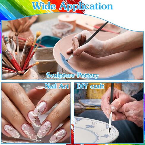 10 Pcs Silicone Paint Brushes, Professional Sculpting Tool Flexible Clay Carving Tools for Pottery Sculpting Artwork DIY Crafts in Saudi Arabia