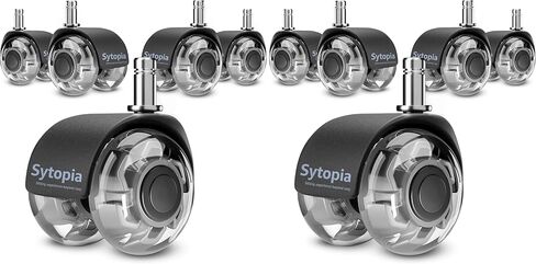 عجلات كرسي مكتب سيتوبيا شديدة التحمل للأرضيات الصلبة والسجاد - تحل محل السجادة، وترقية عجلات استبدال المطاط، والإكسسوارات العالمية بكرات كراسي الكمبيوتر الهادئة والسلسة - مجموعة من 5 قطع رمادية in Kuwait