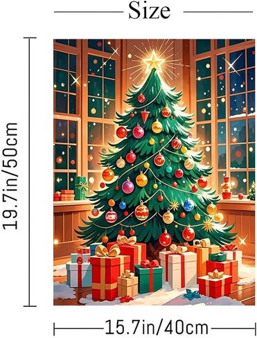 ACIOPPL Paint by Numbers for Adults Beginner Christmas DIY Acrylic Painting Kits Christmas Tree Oil Painting by Number Kit Drawing Paintwork Paint Canvas Set for Home Wall Decor Christmas Tree in Saudi Arabia