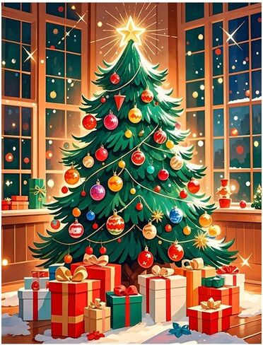 ACIOPPL Paint by Numbers for Adults Beginner Christmas DIY Acrylic Painting Kits Christmas Tree Oil Painting by Number Kit Drawing Paintwork Paint Canvas Set for Home Wall Decor Christmas Tree in Saudi Arabia