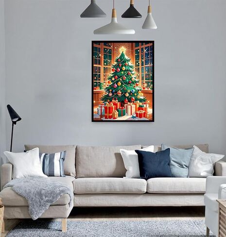 ACIOPPL Paint by Numbers for Adults Beginner Christmas DIY Acrylic Painting Kits Christmas Tree Oil Painting by Number Kit Drawing Paintwork Paint Canvas Set for Home Wall Decor Christmas Tree in Saudi Arabia