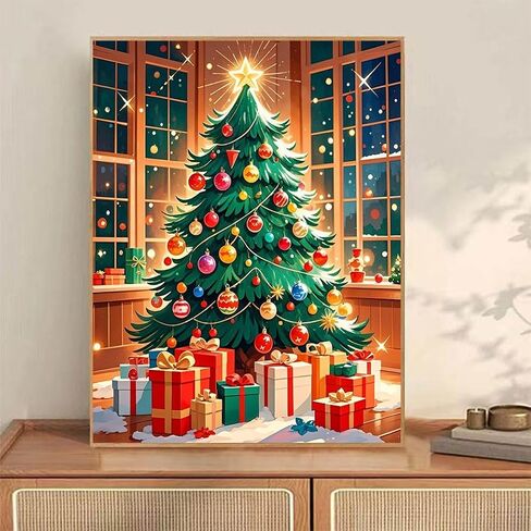 ACIOPPL Paint by Numbers for Adults Beginner Christmas DIY Acrylic Painting Kits Christmas Tree Oil Painting by Number Kit Drawing Paintwork Paint Canvas Set for Home Wall Decor Christmas Tree in Saudi Arabia