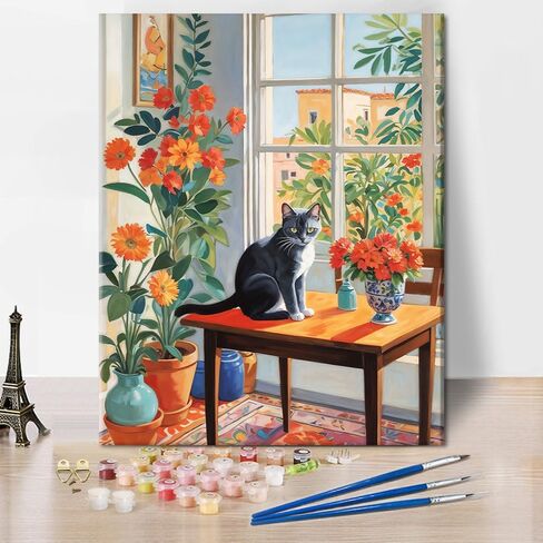 Paint by Numbers Kit for Adults, Adult Paint by Number Kits - Colorful Koi Fish in Serene Lotus Pond with Beautiful Lotus Leaves and Flowers - 16x20 Inch in Saudi Arabia