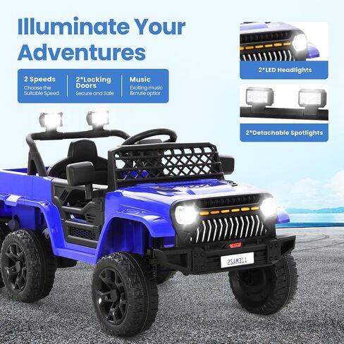 24V 4WD Ride On Jeep for Kids ، وركوب كهربائية على سيارة مع التحكم عن بعد ، وأضواء LED ، وموسيقى البلوتوث ، وعجلات الطاقة على الطرق الوعرة ، وهدية لعبة للأولاد والبنات الذين تتراوح أعمارهم بين 3 سنوات ، وردي in Saudi Arabia