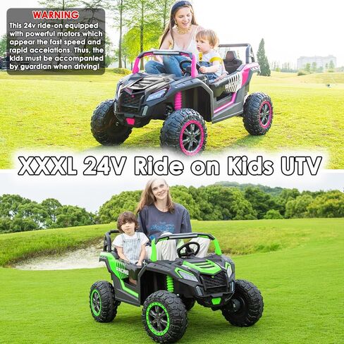 NewQida XXXL 24V Ride On Toys for Big Kids Utv utv legh 2 ate-at onced for Kids 4WD Ride on Truck with جهاز التحكم عن بعد ، جنبًا إلى جنب in Kuwait