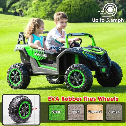 NewQida XXXL 24V Ride On Toys for Big Kids Utv utv legh 2 ate-at onced for Kids 4WD Ride on Truck with جهاز التحكم عن بعد ، جنبًا إلى جنب in Kuwait