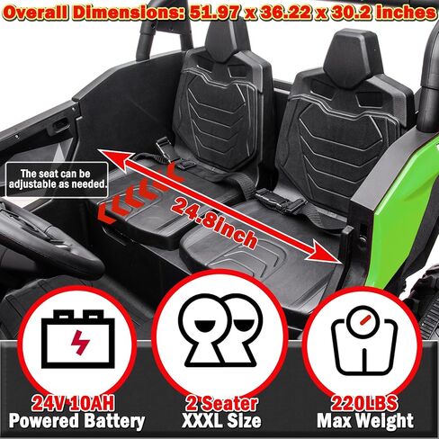 NewQida XXXL 24V Ride On Toys for Big Kids Utv utv legh 2 ate-at onced for Kids 4WD Ride on Truck with جهاز التحكم عن بعد ، جنبًا إلى جنب in Kuwait