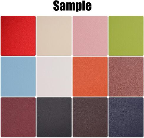 Litchi 12 Pieces Mixed Color 3.7x5.7inch Faux Leather Vinyl Fabric Sheets Sample in Kuwait
