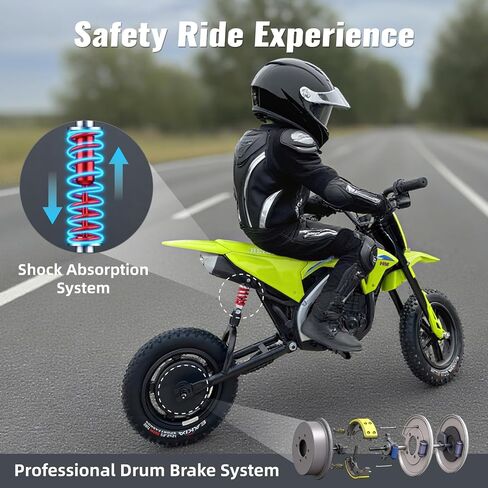 Kids Electric Dirt Bike ، 24 فولت كهربائيًا على دراجة نارية للأطفال من عمر 6 سنوات وما فوق ، امتصاص صدمات الإطارات على الطرق الوعرة مع فرامل الأسطوانة ، ركوب لعبة تصل إلى 11 ميل في الساعة (أحمر) (أحمر) in Saudi Arabia
