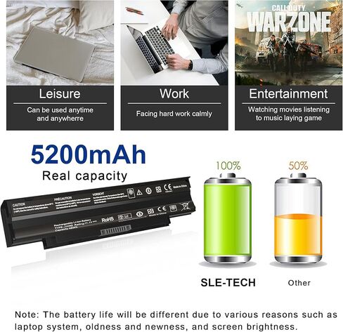 SLE-Tech 14.8V 40WH Dell M5Y1k Battery for Dell Inspiron 3451 3551 5558 5758 M5Y1K Vostro 3458 3558 Inspiron 14 15 3000 Series in Saudi Arabia