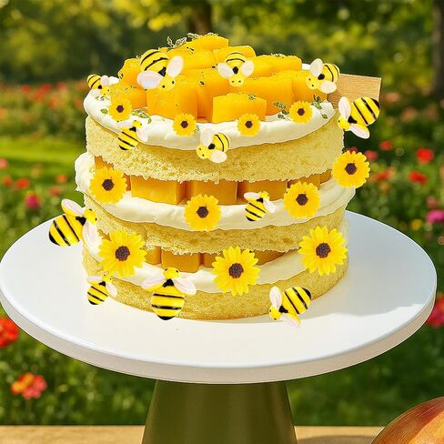 TIESOME 80 Pieces Tiny Resin Bees Daisy Flowers, 3 Sizes Resin Bees Daisy Decor Flatback Daisy Flowers Bumble Bees Embellishment for DIY Craft Scrapbooking Phone Case Wreath in Kuwait