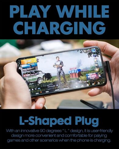 كابل شاحن USB C سريع 100 واط، الزاوية اليمنى، [2 حزمة 6 أقدام] كابل USB C إلى USB C، سلك شحن مجدول 90 درجة من النوع C، لهاتف iPhone 15، وSamsung Galaxy UItra S23، وMacBook Pro 2020، وiPad Pro/Air 4، وPixel in Kuwait