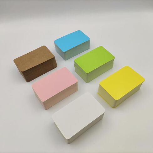 بطاقات الفهرس الفارغة - 3.5x2 "(9cmx5.2cm) - 200 جهاز كمبيوتر (مربعان ، 100 لكل منهما) - ألوان نابضة بالحياة للدراسة ، وبطاقات الفلاش ، والأعمال التجارية ، وبطاقات الحرف واللعب (أبيض) in Kuwait