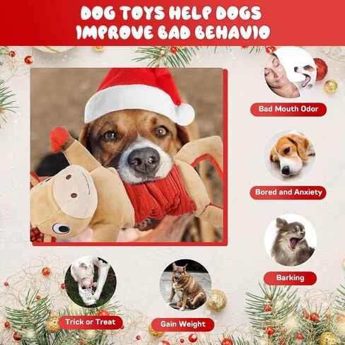 Christmas Dog Toy, Large Dog Toys, Squeaky Dog Toy, Tug of War Toys Dog, Chew Toys, Stuffed Dog Toys for Small/Medium/Large Dogs in Saudi Arabia