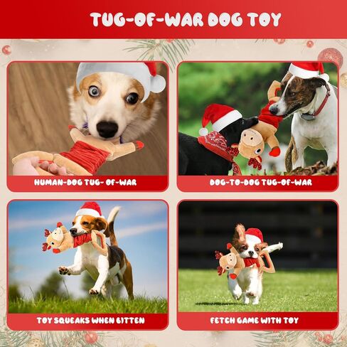 Christmas Dog Toy, Large Dog Toys, Squeaky Dog Toy, Tug of War Toys Dog, Chew Toys, Stuffed Dog Toys for Small/Medium/Large Dogs in Saudi Arabia