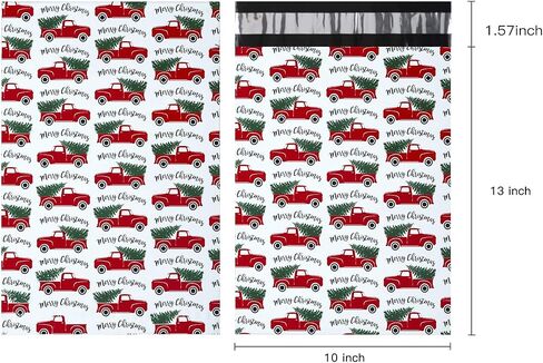 Ruspepa 80 PCS Christmas Poly Mailer Set ، أكياس شحن احتفالية ، قصب حلوى ، جاموس منقوش ، شجرة عيد الميلاد ومراسلي ماء ، عبوة مقاومة للدموع ذاتية الختم ، 10 × 13 بوصة in Saudi Arabia