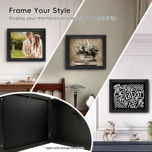 تخزين بندقية مخفي ، بندقية مخفية آمنة للمسدسات مع قفل مغناطيسي ، إطارات صور خشبية للمسدس ، وأثاث المنزل الخفي ، وأثاث الأثاث الإخفاء صندوق إطار صورة ، أسود in Kuwait