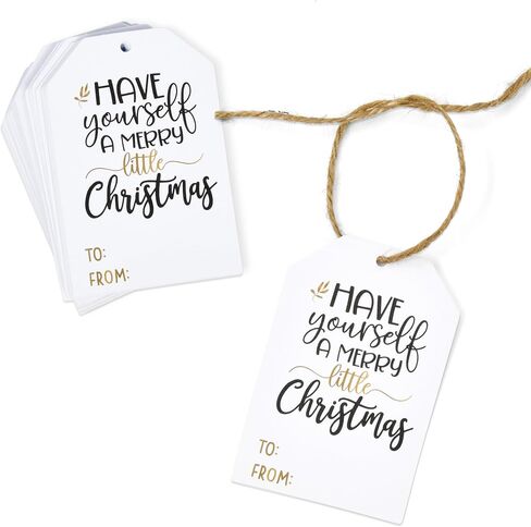 Gift Boutique - 100 Count Christmas Gift Tags with Ribbon Tie Strings Personalized Name Tag Labels Write to & from for Gifts Bags Wrapping Presents & Packages in Saudi Arabia