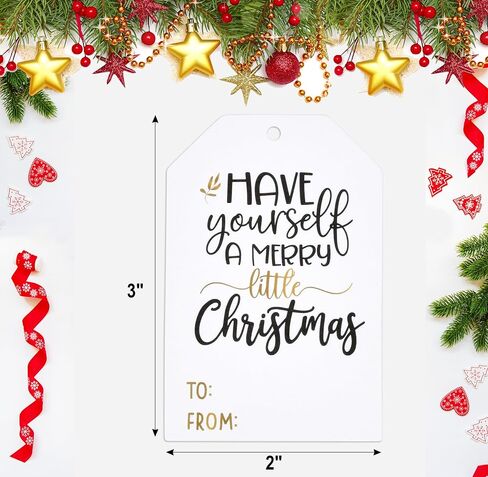Gift Boutique - 100 Count Christmas Gift Tags with Ribbon Tie Strings Personalized Name Tag Labels Write to & from for Gifts Bags Wrapping Presents & Packages in Saudi Arabia