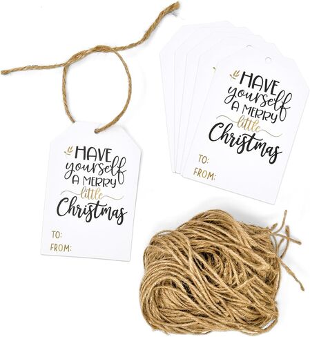 Gift Boutique - 100 Count Christmas Gift Tags with Ribbon Tie Strings Personalized Name Tag Labels Write to & from for Gifts Bags Wrapping Presents & Packages in Saudi Arabia