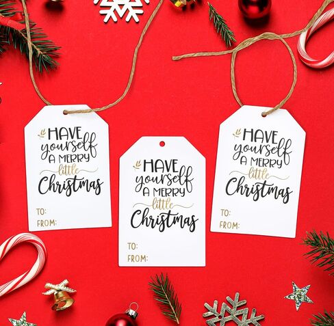 Gift Boutique - 100 Count Christmas Gift Tags with Ribbon Tie Strings Personalized Name Tag Labels Write to & from for Gifts Bags Wrapping Presents & Packages in Saudi Arabia