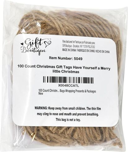 Gift Boutique - 100 Count Christmas Gift Tags with Ribbon Tie Strings Personalized Name Tag Labels Write to & from for Gifts Bags Wrapping Presents & Packages in Saudi Arabia