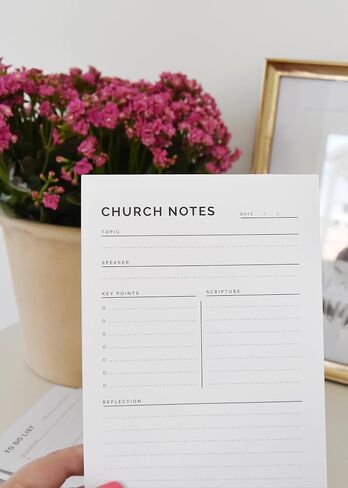 Todaisy Paper Church Notes Notepad 5.5 x 8.5 Tear Away Notepad, Sermon Christian Worship Study Guide, Religious Teaching Tool. 50 tear off sheets in Saudi Arabia
