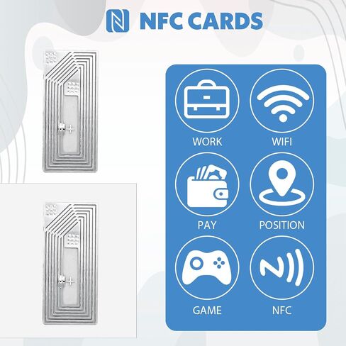 50 PCS NFC TAGS ملصقات NTAG213 ملصقات NFC قابلة للبرمجة إعادة إعادة كتابة رقاقة 137 بايت ذاكرة ملصقات لاصق فارغة علامات RFID متوافقة مع جميع NFC-CANFODING in Saudi Arabia