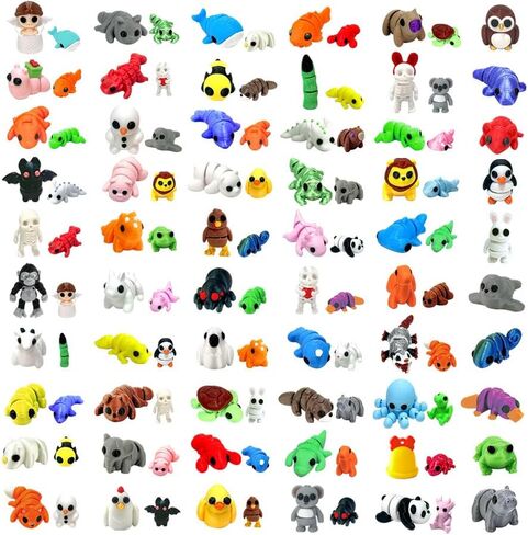 102 PCS Mini Random 3D Vypurins Protects Set ، ألعاب تململ مفصلية مرنة ، مفاجأة ثلاثية الأبعاد الديكور المكتبي ، مفضلات الحفلات ، مكافآت الفصول الدراسية (52 كبير 50 ​​صغيرًا) in Kuwait