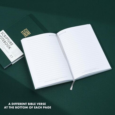 Inspirational Bible Journal Notebook, Christian Journals for Women & Men, Unique Verse On Each Page, Any-Year Monthly Planner & Yearly Scripture Reading Plan, 240 Pages, 8.3 x 5.7", Christian Gifts in Saudi Arabia