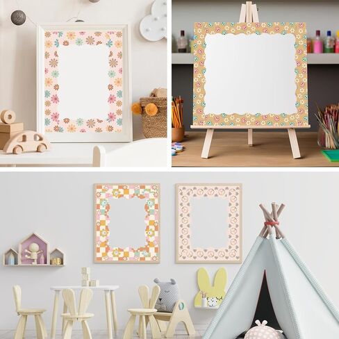 Boho Bulletin Board Borders Retro Classroom Decorations ، 84ft Groovy Bulletin Border Daisy Floral Rainbow Decor in Kuwait