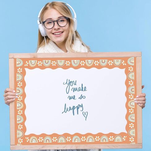 Boho Bulletin Board Borders Retro Classroom Decorations ، 84ft Groovy Bulletin Border Daisy Floral Rainbow Decor in Kuwait