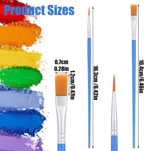 Giantree 30 PCS فرش الطلاء الصغيرة بالجملة ، شعر نايلون نصيحة مسطحة جولة فرش الطلاء البلاستيكية للبالغين والأطفال مناسبة لطلاء الزيت الرسم السيراميك والفنون الفنية برامج الطلاء (الأزرق) in Saudi Arabia