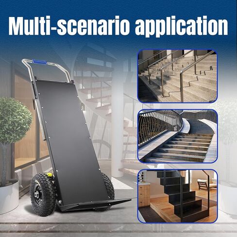 تسلق الدرج الكهربائي Dolly ، عربة Heavy Duty 880 رطلاً سعة 1200 واط شاحنة يدوية مزودة بمحركات مع تصميم قابل للطي لتحريك أجهزة الثلاجة (أسود) in Saudi Arabia