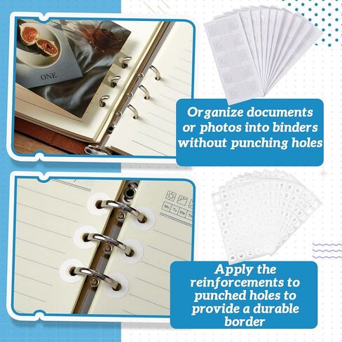 700 PCS ملصقات محول ورقة الموثق وملصقات تعزيز الثقب لا تتغير صفحة مثقوبة إلى إدراج ملء التعزيز وتعزيزات ثقب الورق in Saudi Arabia