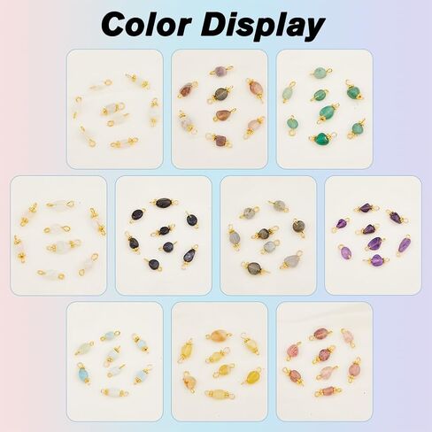 Superfindings Gemstone Chip Quartz Crystal Charms Colorful Link Connector Charm for Necklace Keychain Make in Saudi Arabia