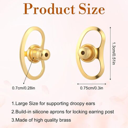 8pcs arkring rafters ظهورهم ، ودعم الأقراط للبدائل للأزرار ، ومربط ضيقة كبيرة للأقراط الثقيلة والأذنين (4 ذهبية و 4 فضية) in Kuwait