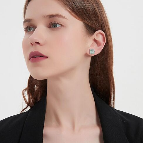 DICOSMETIC 925 Sterling Silver Earring Posts 3 Pairs Platinum Stud Earring Findings 6mm Round Prong Earring Setting with 20Pcs Plastic Ear Nuts for Gemstone Stud Earrings Making in Saudi Arabia