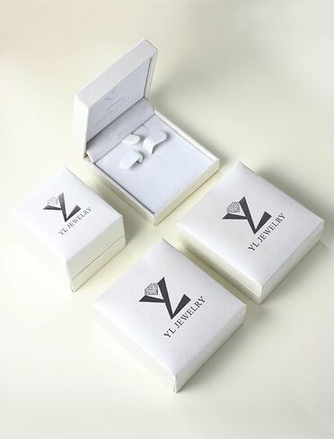 YL Dangle Drop Infinity Earrings 925 Sterling Silver Leverback Earrings 18K White Gold Jewelry for Women in Kuwait