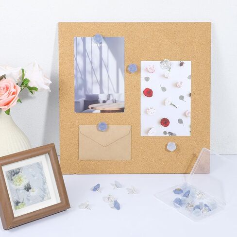 30PCS Flower Push Pins for Cork Board, Cute Rose Decorative Push Pin, Blue Thumb Tacks, Blue Floral Thumb Tacks, Cute Pushes Pins for Photo Wall, Feature Wall,Map, Bulletin Board, Office or Home in Saudi Arabia