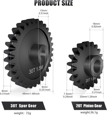 GEAN MAIN GEAR 35T M1.5 عمود مع تحمل 45# من الفولاذ على شكل D مع ترس مع 20T PINON لتراكسكاساس -1/5 X-MAXX 6S/8S Monster Truck و 1/6 4WD XRT 8S-78086-4 ، 1.5 MOD MOD GEAR GEAR GEAR LARGE in Kuwait