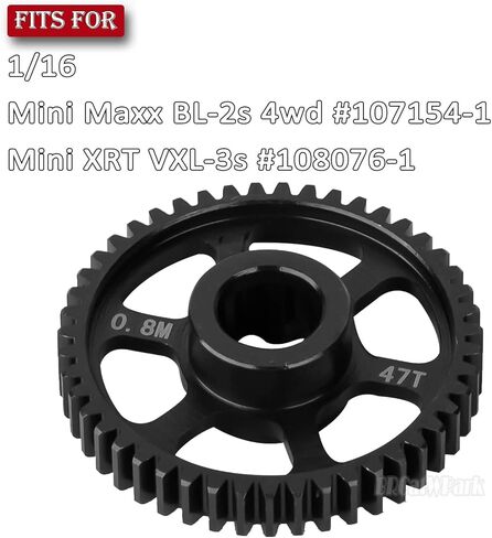 Steel 47t 0.8mod ترقيات التروس الرئيسية جزء من 1/16 Mini Maxx 4WD RTR Brushless Monster Truck Mini XRT ، RC Spur Gear 0.8 الوحدة 47 الأسنان لـ 1/16 MINI MAXX BL-2S/MINI XRT VXL-3S ، استبدل 10761 in Saudi Arabia