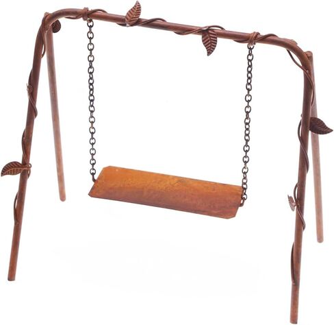 Logofun Dollhouse Accessories Miniature Iron Swing Mini Mini Metal Rustic Swing Model for Micro Minscape Courtyard Garden Decord Displic in Saudi Arabia