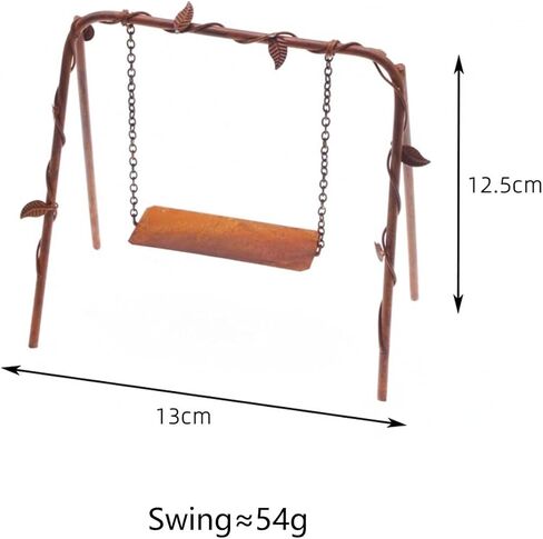 Logofun Dollhouse Accessories Miniature Iron Swing Mini Mini Metal Rustic Swing Model for Micro Minscape Courtyard Garden Decord Displic in Saudi Arabia